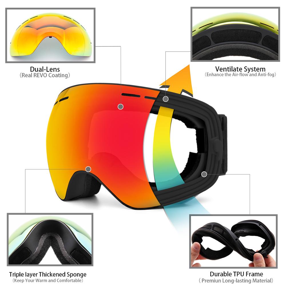 MAXJULI Ski Goggles Interchangeable Lens Premium Snow Goggles Snowboard - KiwisLove