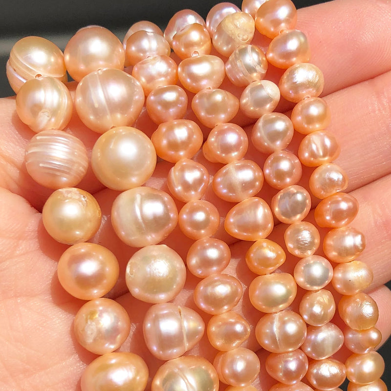 3-9mm Natural Pink Freshwater Pearls Punch Pearl Beads for DIY Women Elegant Necklace Bracelet Jewelry Making 15&#39;&#39;