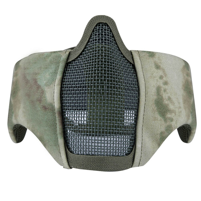 Tactical Half Face Mask Breathable Low-carbon Steel Mesh with Ear Protective for CS Hunting Paintball Shooting Protective - KiwisLove