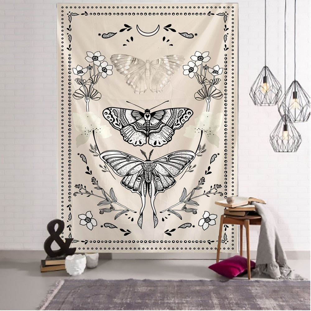 Psychedelic Butterfly Tarot Tapestry Wall Hanging Witchcraft Bohemian Hippie Tapiz Dormitory Home Decor - KiwisLove