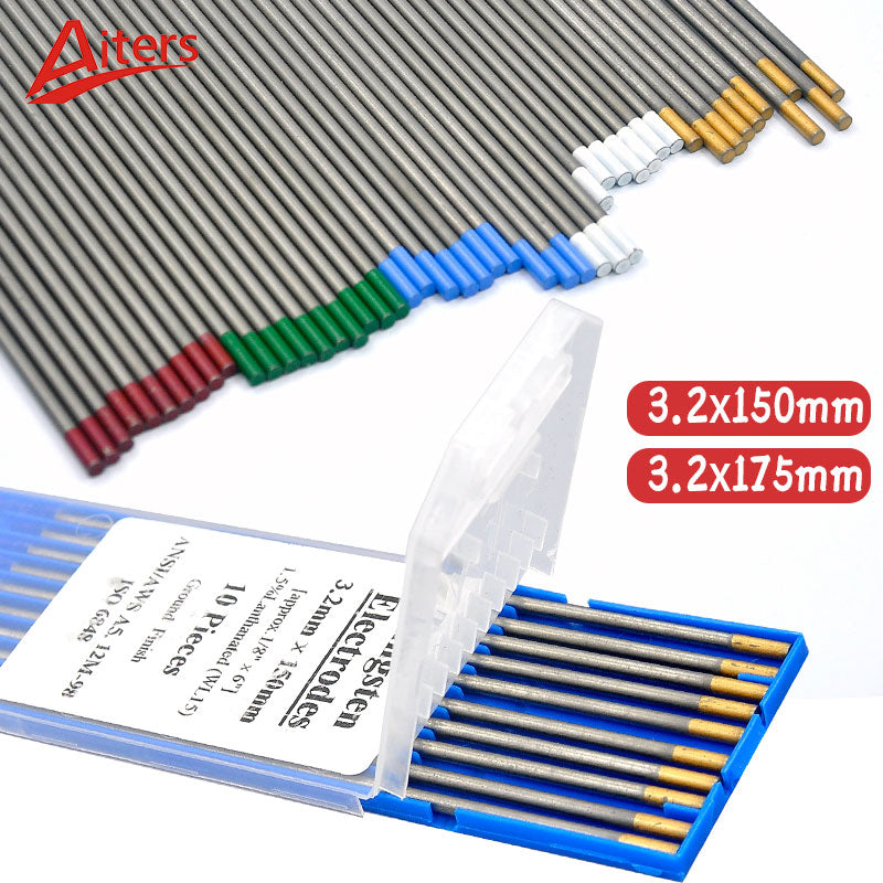 TIG Welding Parts WT20 WC20 WL20 WL15 WZ8 Tungsten Needle Electrode Argon Arc Red Head tungsten needle 3.2x150 175mm - KiwisLove