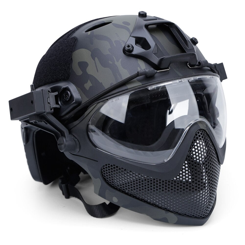 Military Tactical Helmet Hunting Full-Covered Protection Helmet Paintball for Outdoor War Game CS Combat Accessories - KiwisLove