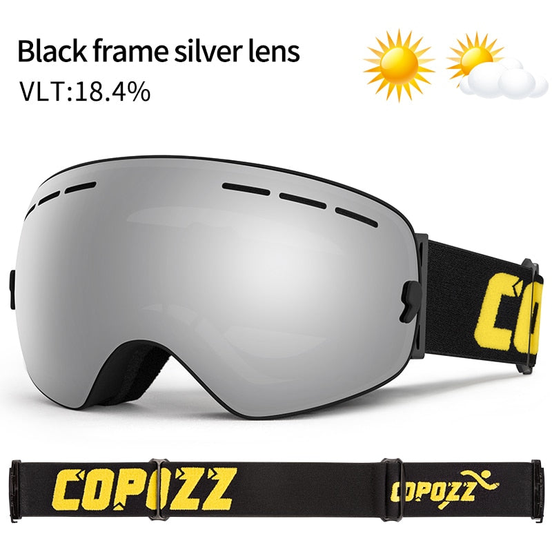 COPOZZ brand ski goggles double layers UV400 anti-fog big ski mask glasses skiing snow men women snowboard goggles GOG-201 Pro - KiwisLove