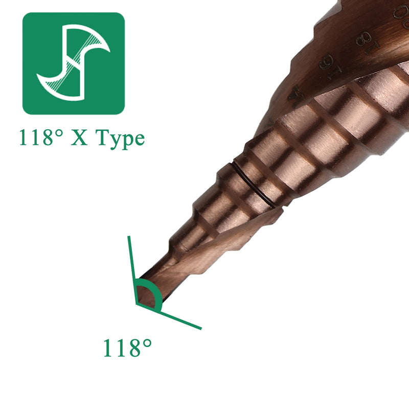 M35 5% Cobalt HSS Step Drill Bit HSS CO HSSCO High-Speed Steel Cone Hex Shank Metal Drill Bits Tool Set Hole Cutter For Stainles - KiwisLove