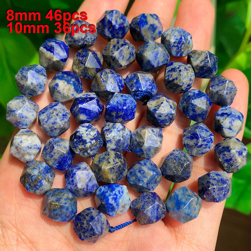 Natural Lapis Lazuli Stone Faceted Column Round Irregular Spacer Beads For Jewelry Making Diy Bracelets Necklace Accessories - KiwisLove