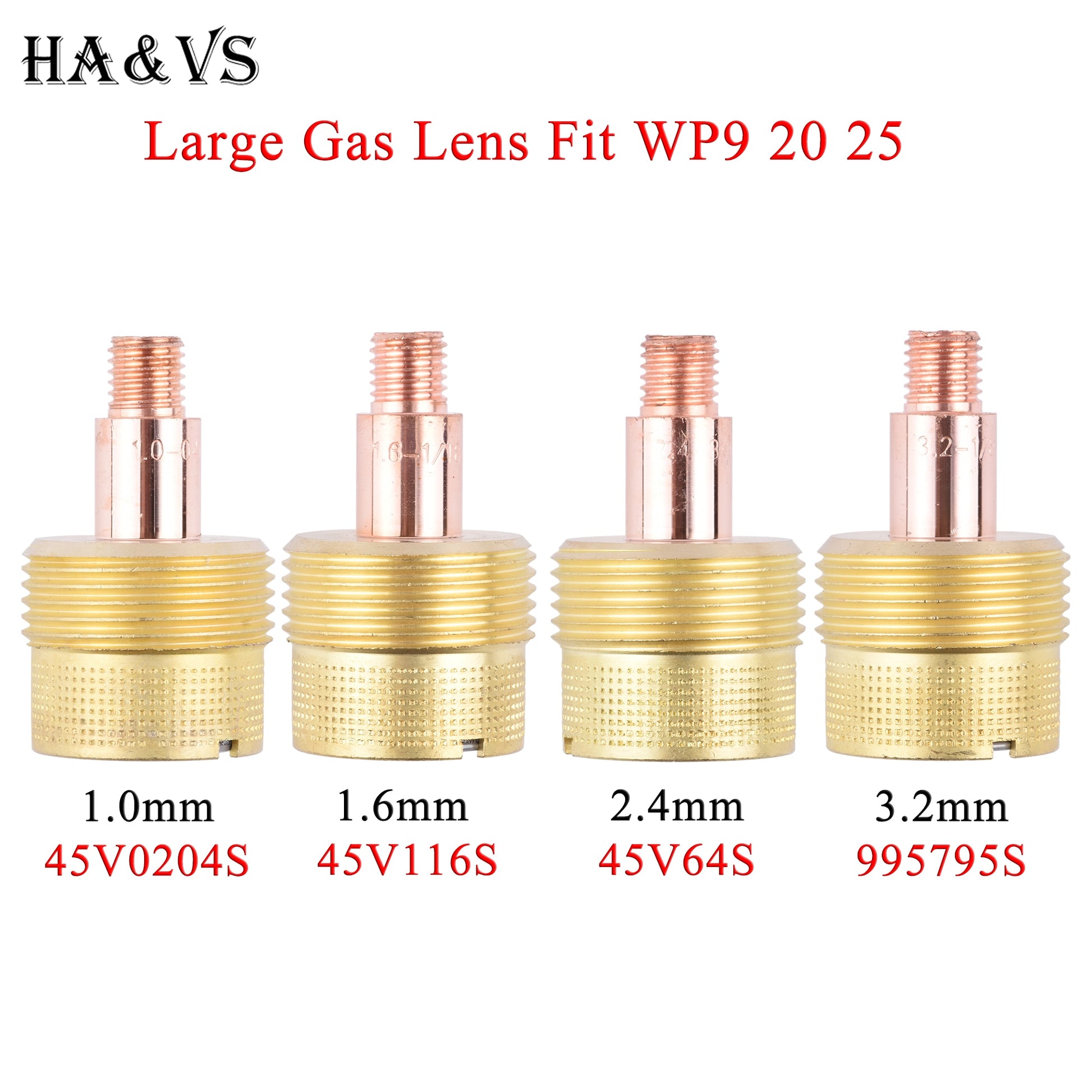 2/5Pcs 1.0/1.6/2.4/3.2mm Large Gas Lens Collet Body 45V0204S 45V116S 45V64S 995795S For TIG WP9/20/25 Welding Torch Accessories - KiwisLove
