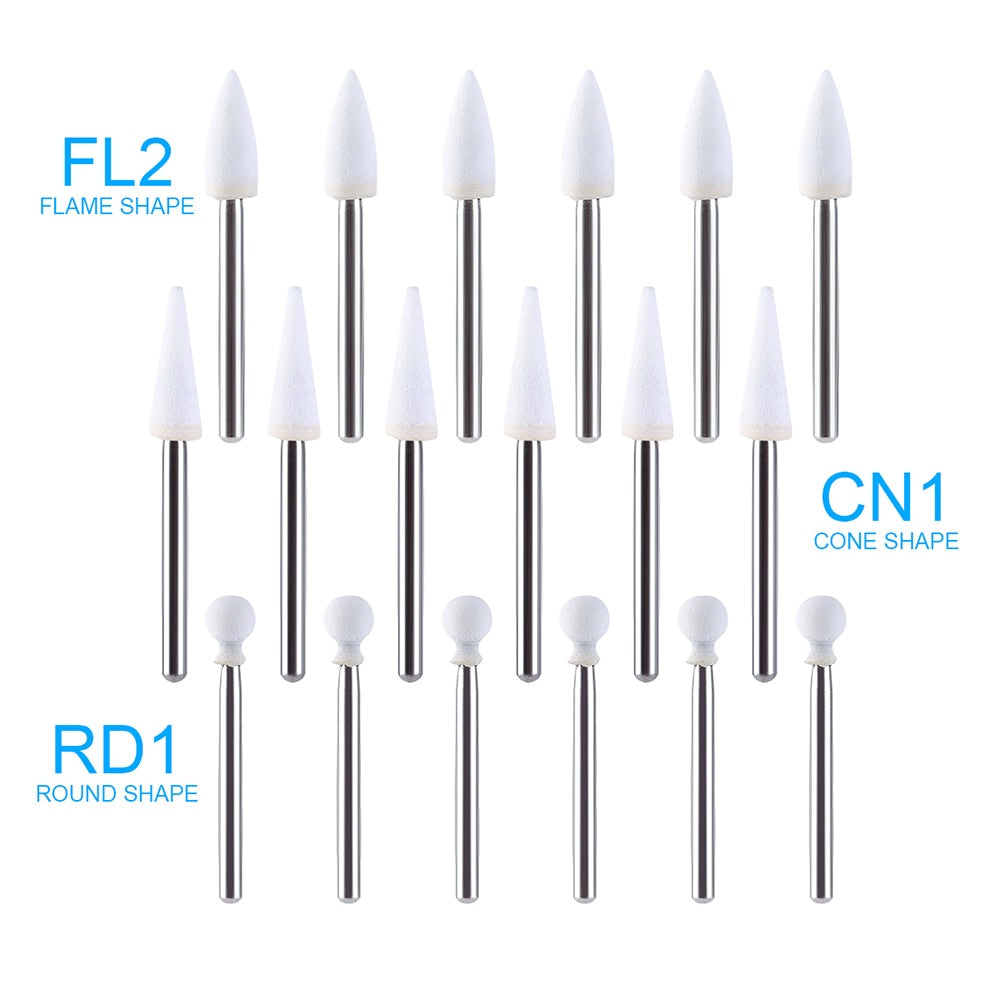 AZDENT 12Pcs/Pack Dental Polishing Stone Handpiece  Burs FG Cone Flame Dentist Teeth Whiting - KiwisLove