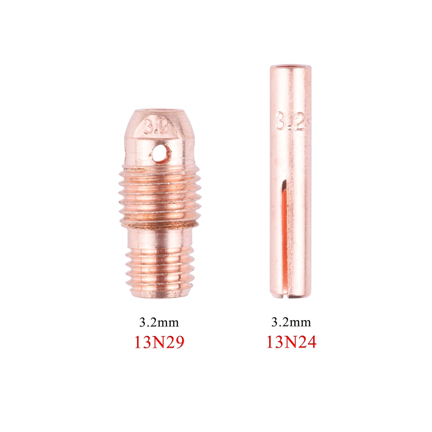 10 to 20Pcs 1.0/1.6/2.4/3.2mm TIG Collet And Collet Body 13N21 13N22 13N23 13N24 13N26 13N27 13N28 13N29 For TIG WP9 20 25 Torch - KiwisLove