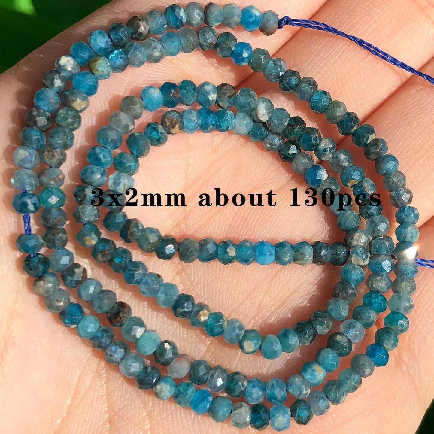 Natural Stone Blue Apatite Gem Beads Round Irregular Faceted Rondelle Loose Beads For Jewelry Making Diy Bracelets Accessories - KiwisLove