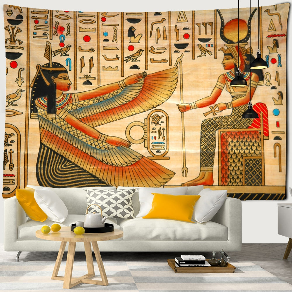 Egyptian Pyramid Tapestry Wall Hanging Ancient Civilization Figure Bohemian Hippie TAPIZ Wizardry Home Decor - KiwisLove