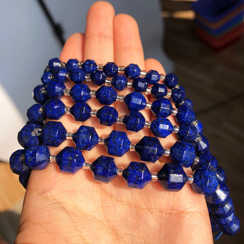 Natural Faceted Stone Olive Shape AB Lapis Lazuli Loose Minerals Beads for DIY Jewelry Making Bracelet Accessories 15&#39;&#39; 6 8 10mm