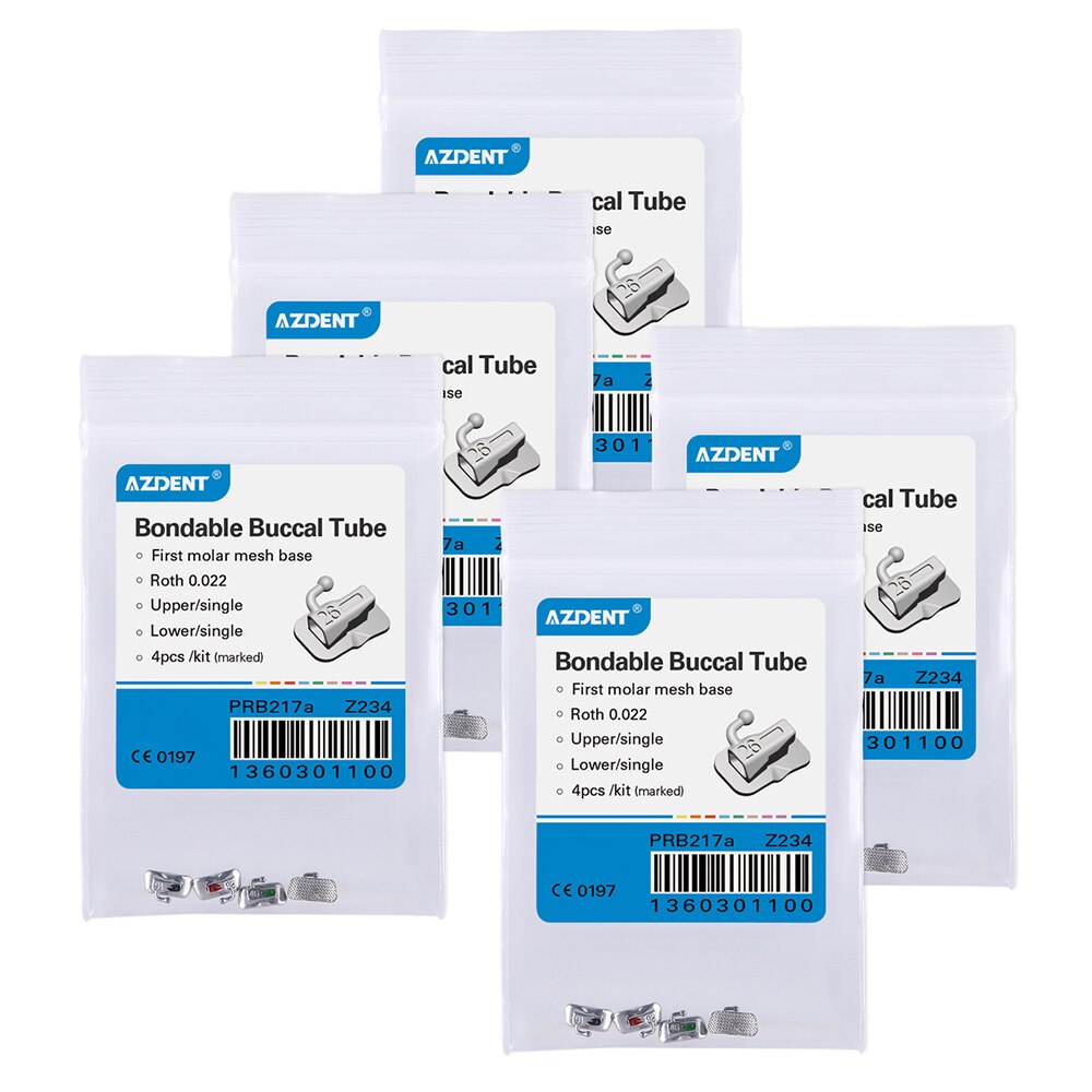 5Pack=20pcs Azdent Dental 1st molar Oral Orthodontics Non-Convertible Bondable Single Buccal Tube Roth/MBT - KiwisLove