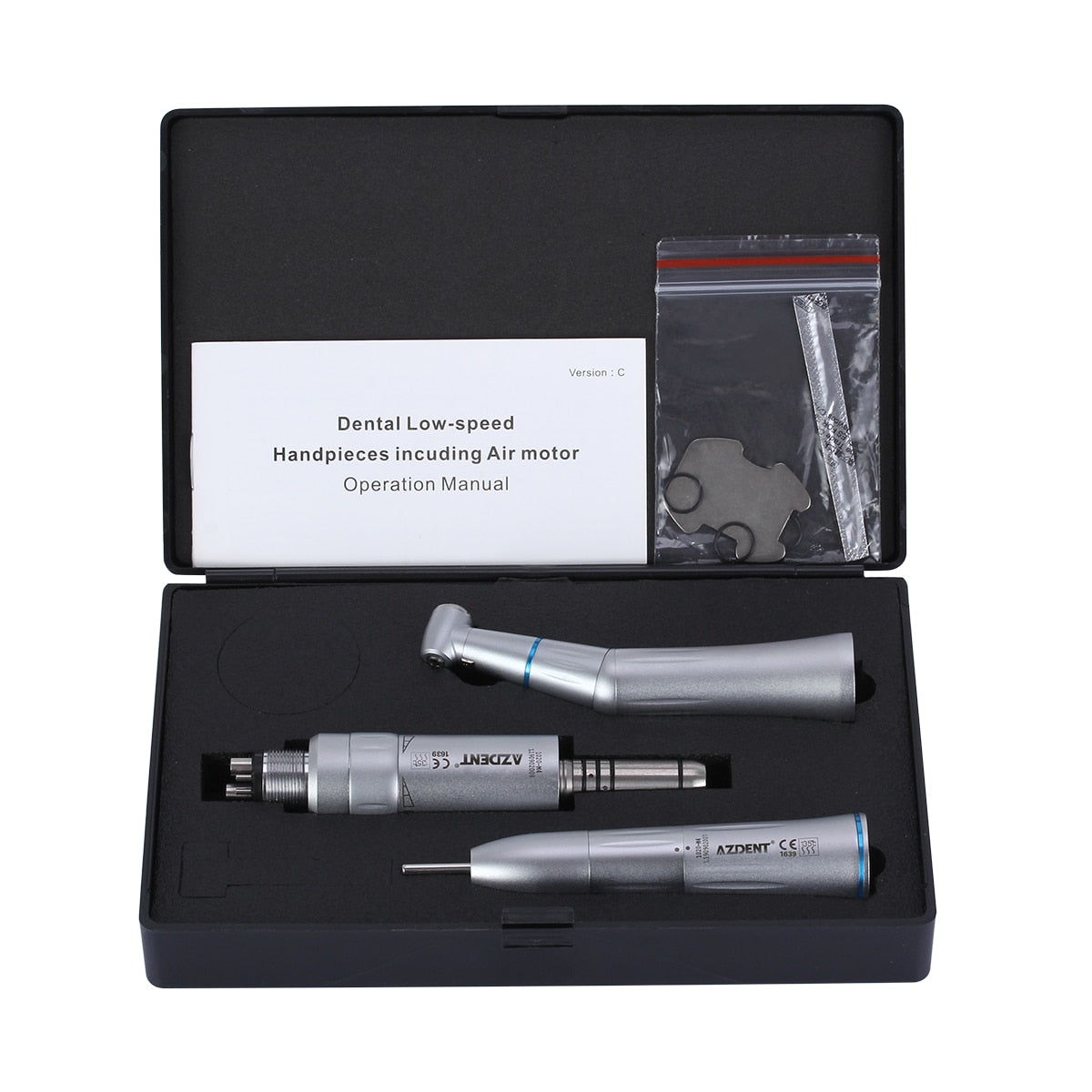 AZDENT Dental Low Speed Handpiece Contra Angle Straight Inner Water Internal Spray Air Turbine Dentist Tools - KiwisLove