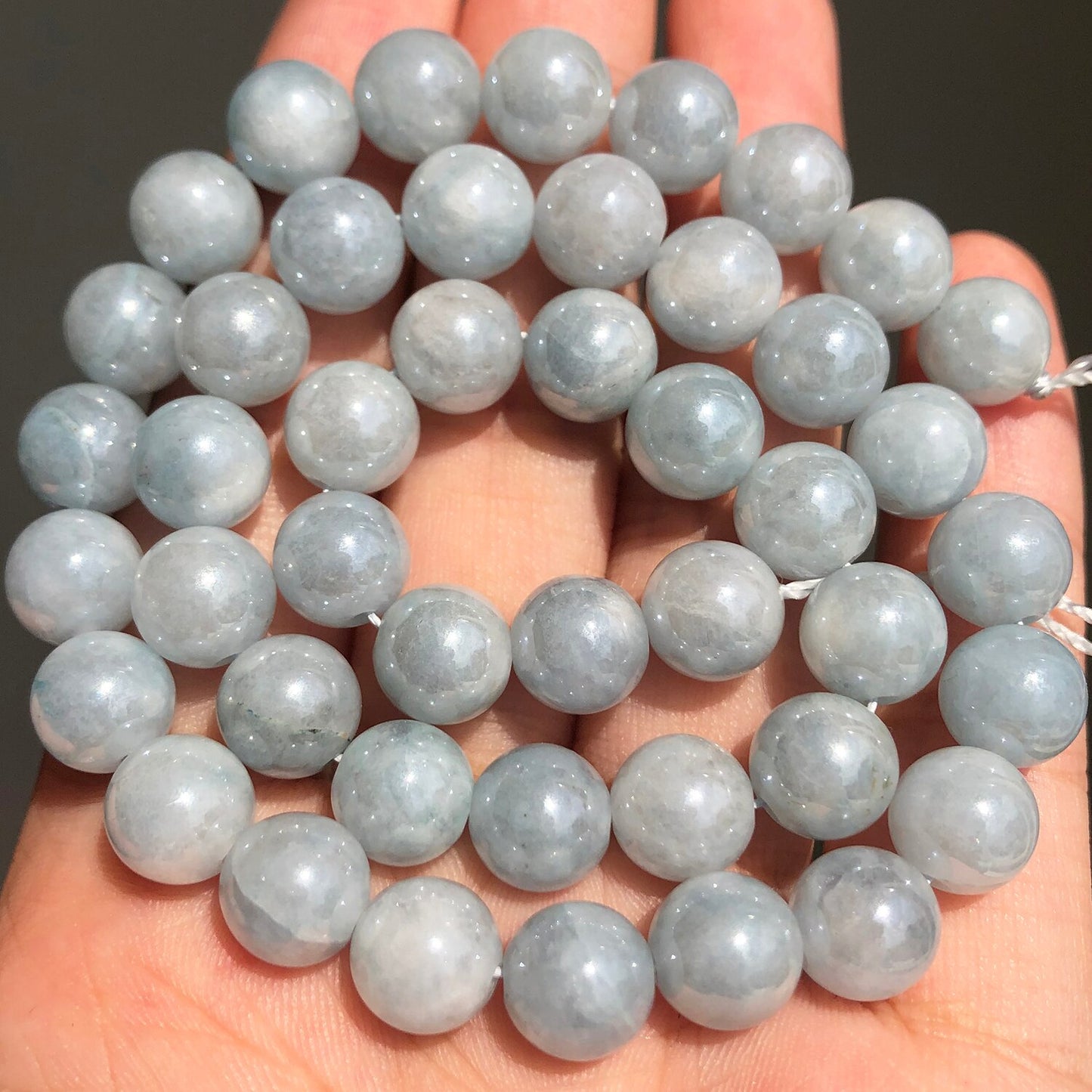 Natural Stone Pink Purple Blue Angelite Morganite Round Beads For Jewelry Jade Beads Making DIY Handmade Bracelet Neckalce 15&#39;&#39; - KiwisLove