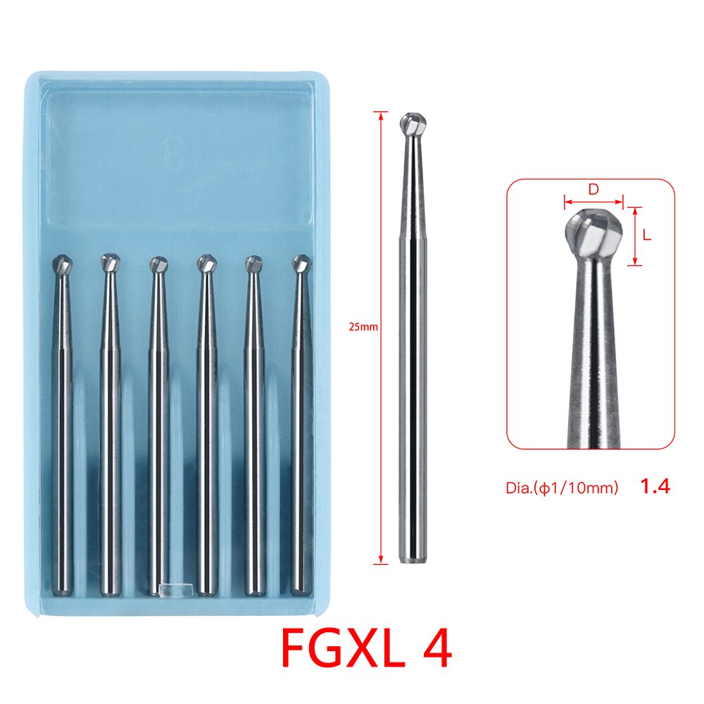 6pcs/Pack 25mm FGXL4 /6 /8 Dental Drills Surgical  Finishing Burs  High Speed Tungsten Carbide Burs - KiwisLove