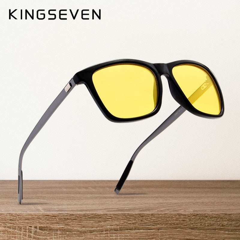 KINGSEVEN Polarized Women Night vision Sunglasses For Men Yellow Lens Vintage Square Male Female  Sun Glasses High quality - KiwisLove