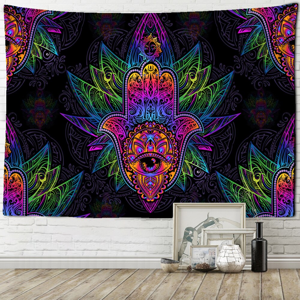 Sun Print Tapestry Wall Hanging Family Bedroom Decorated With Mysterious Bohemian Tarot Magic Indian Witchcraft Wallpaper - KiwisLove