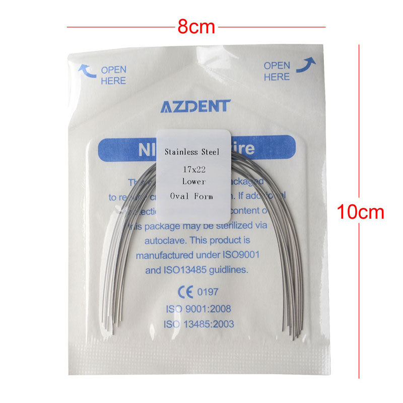 AZDENT Stainless Steel Arch Wires Rectangular Oval Form Orthodontic Archwire Dentist Tool - KiwisLove