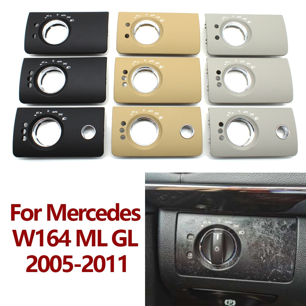 Car Interior Accessories Head Lamp Headlight Switch Button Cover Trim For Mercedes Benz W164 ML GL 300 350 450 500 2005-2011 - KiwisLove