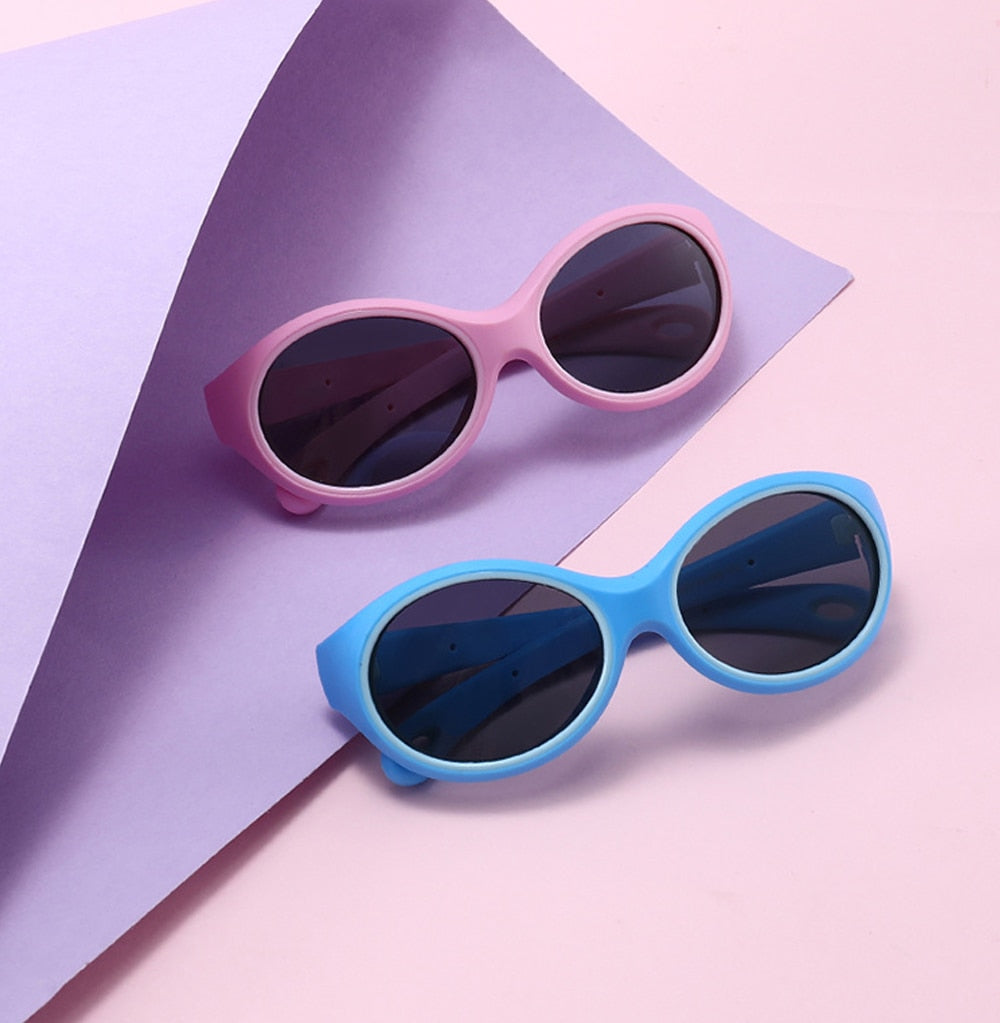 Kids Sunglasses Fashion Vintage Boys Girls Baby Infant TPE Sun Glasses UV400 Eyewear Child Shades Polarized Eyeglasses 82007 - KiwisLove