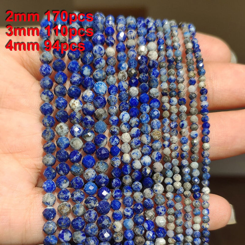 Natural Lapis Lazuli Stone Faceted Column Round Irregular Spacer Beads For Jewelry Making Diy Bracelets Necklace Accessories - KiwisLove