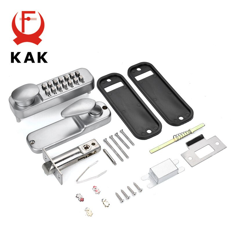 KAK Zinc Alloy Keyless Security Lock Anti-theft Door Lock Hardware Water-proof Mechanical Strongbox Password Safe Lock - KiwisLove