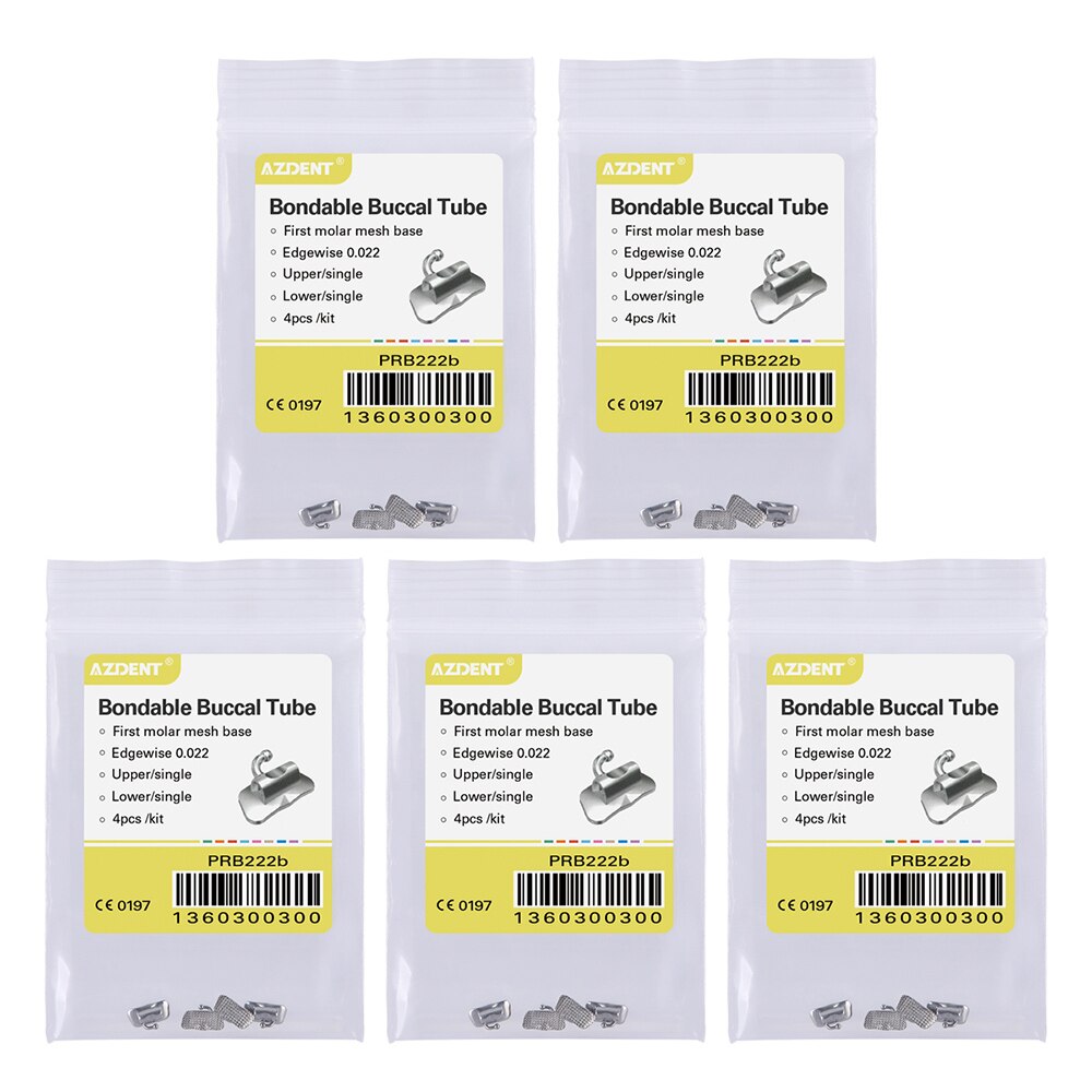 5Pack=20pcs Azdent Dental 1st molar Oral Orthodontics Non-Convertible Bondable Single Buccal Tube Roth/MBT - KiwisLove