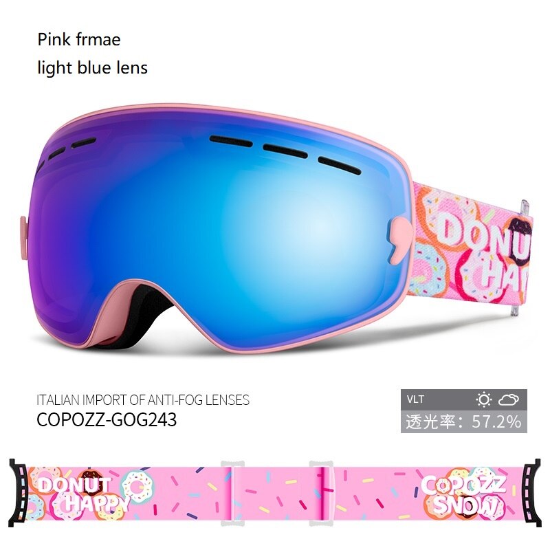 COPOZZ Kids Ski Goggles Small Size for Children Double UV400 anti-fog mask glasses skiing Girls Boys Snowboard goggles GOG-243 - KiwisLove