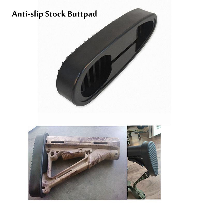 New Rubber Ribbed For AR15/M4 Rifle Shotgun Tactical Pad Stealth Slip Combat Buttpad Anti-slip Stock Buttpad Hunting Accessories - KiwisLove