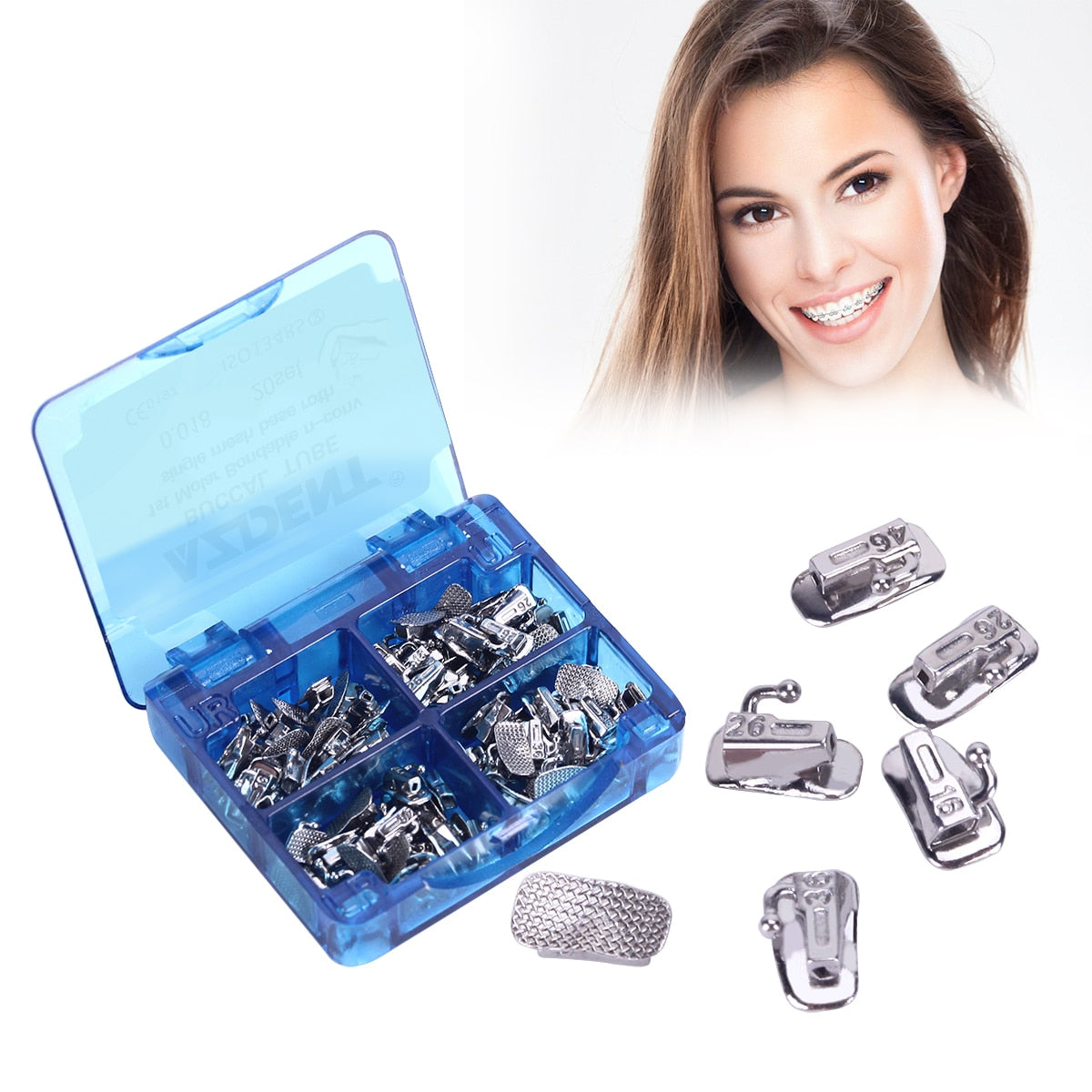 20sets=80pcs/Box Dental Buccal Tube Non-Convertible Bonding 1st/2nd Molar Split Welding Orthodontic Buccal Single Tube - KiwisLove