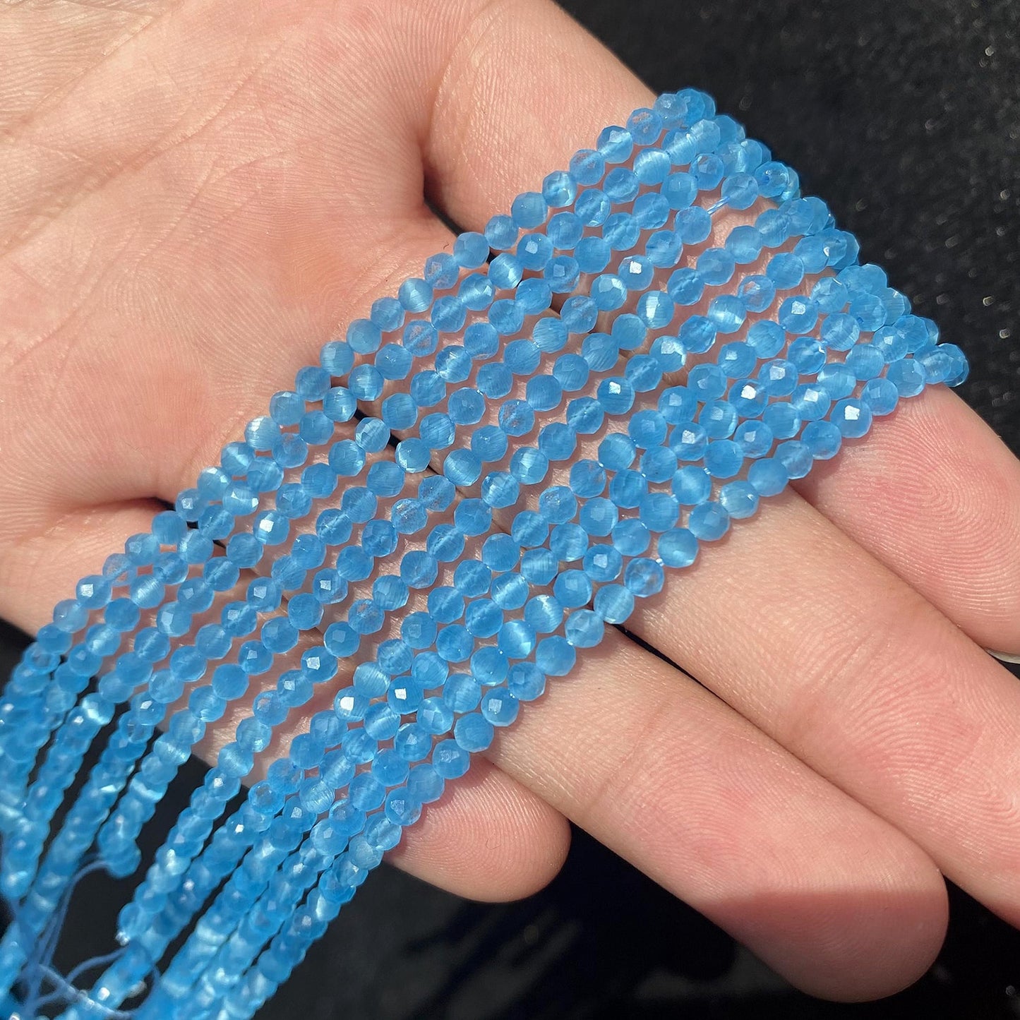 Natural Stone Faceted Blue Aquamarines Lapis lazuli Amazonite Spacer Beads for Beadwork DIY Jewelry Making Bracelet Accessories - KiwisLove