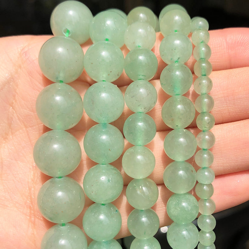 Natural Stone 2 3 4 6 8 10 12mm Green Aventurine Round Loose Beads For Jewelry Making Needlework DIY Charms Bracelet 15&#39;&#39;Inches