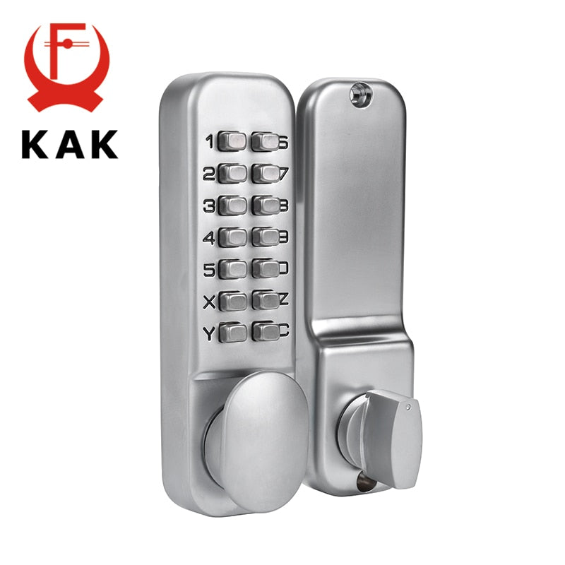 KAK Anti-theft Security Door Lock Mechanical Password Door Lock Safe Home Gate Lock Door Hardware Indoor Outdoor Lock Keyless - KiwisLove