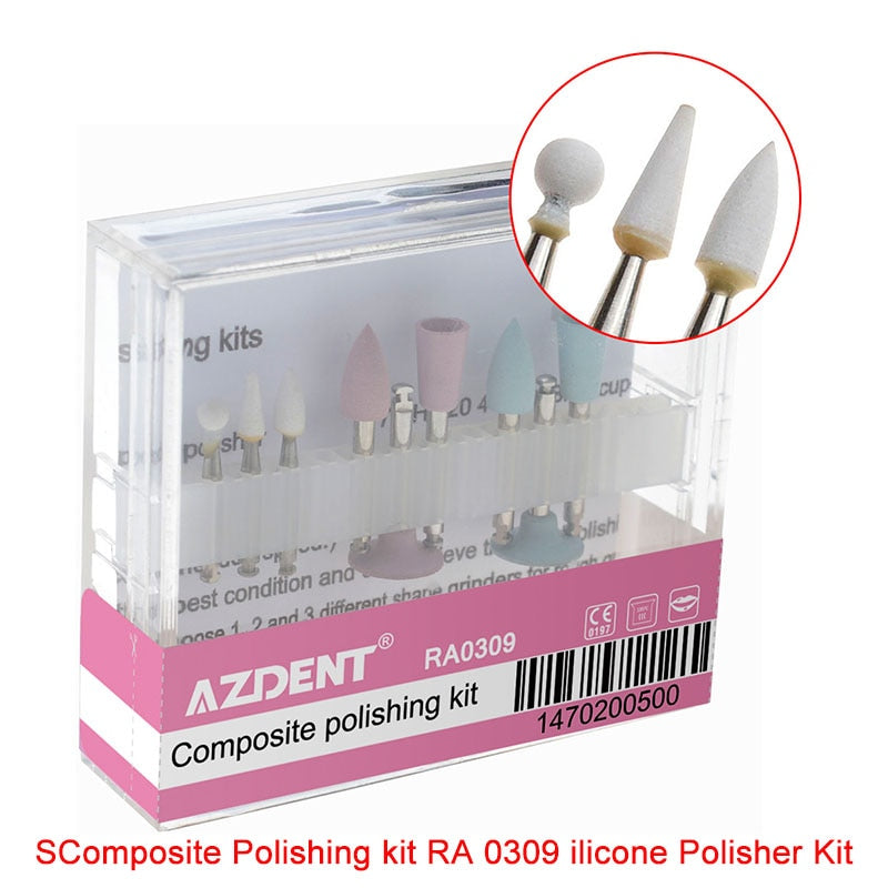 Azdent Dental Polishing Burs Resin Base Acrylic Invisible Denture Silicone Grinding Heads - KiwisLove