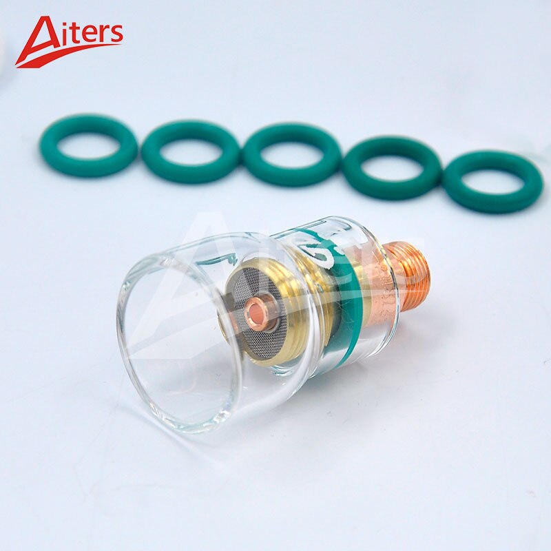 Welding Accessories #12 Pyrex Glass Cup Collet Body Stubby Gas Lens 10PCS kit Gas Lens Insulator and Resistant O-rings - KiwisLove