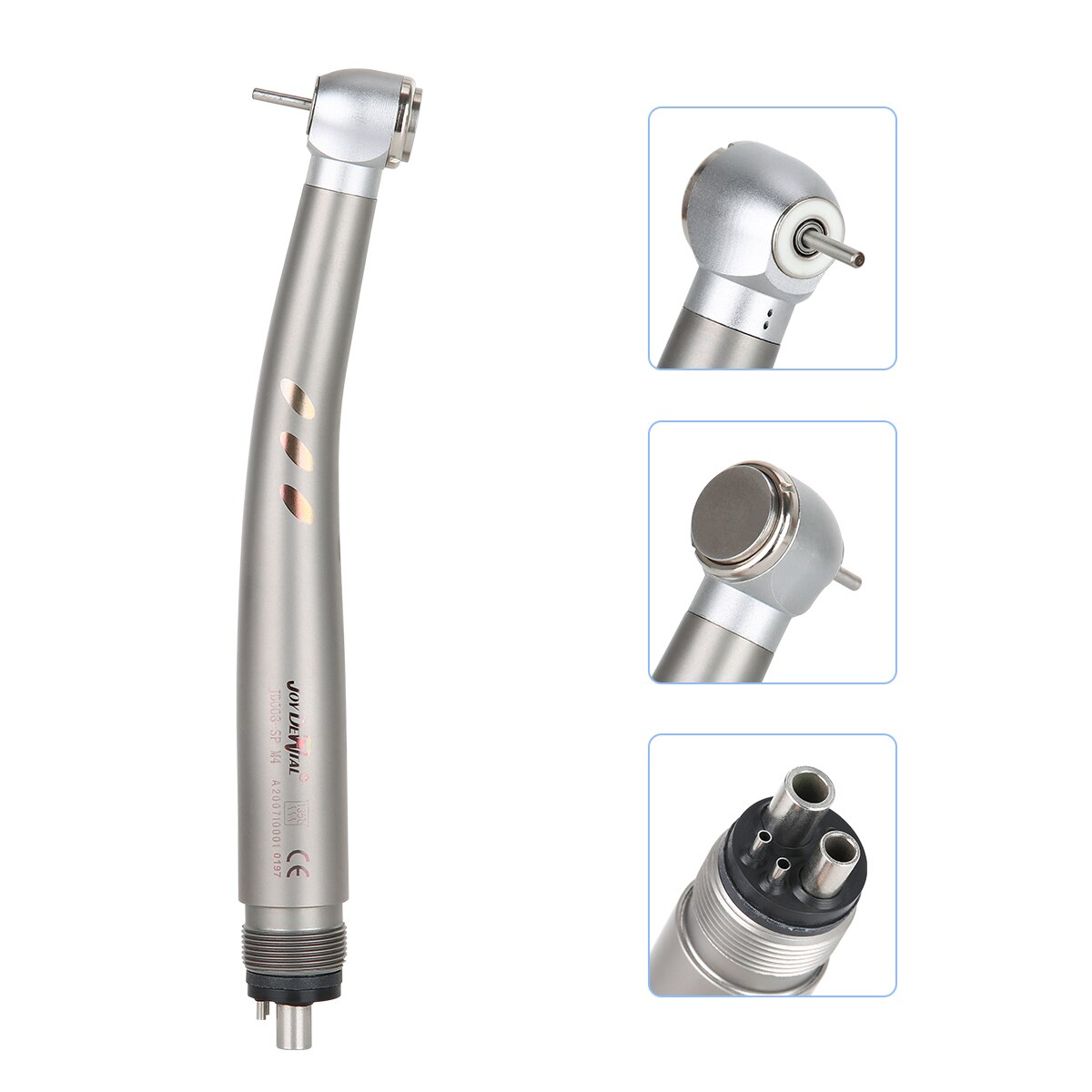Dental E-Generator Shadowless Ring LED High Speed Ceramic Handpiece 4 / 2 Hole Standard Head Push Button - KiwisLove
