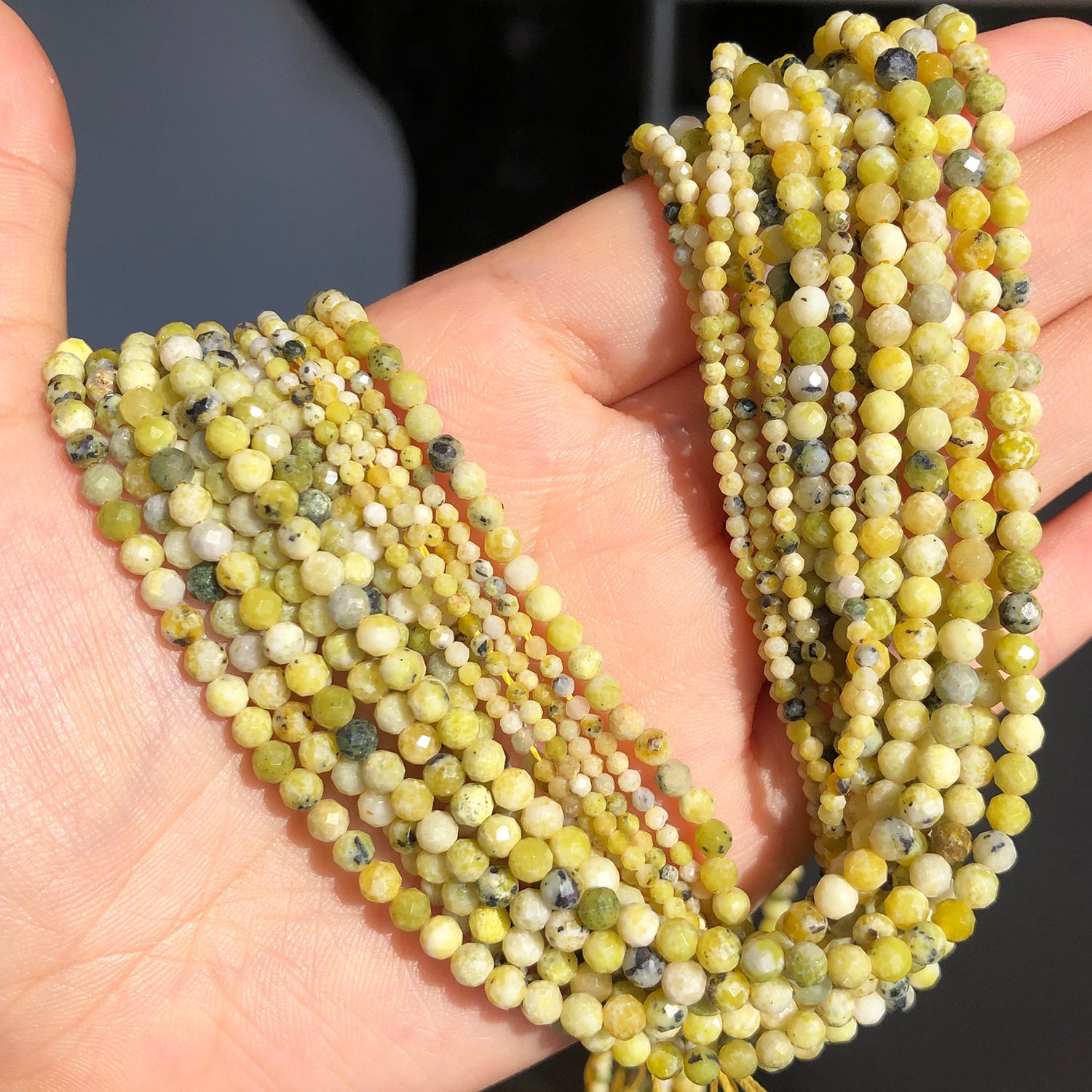 2 3 4mm Faceted Yellow Skin Turquoises Stone Natural Loose Spacer Beads for Jewelry Making DIY Bracelet Earrings Accessories - KiwisLove