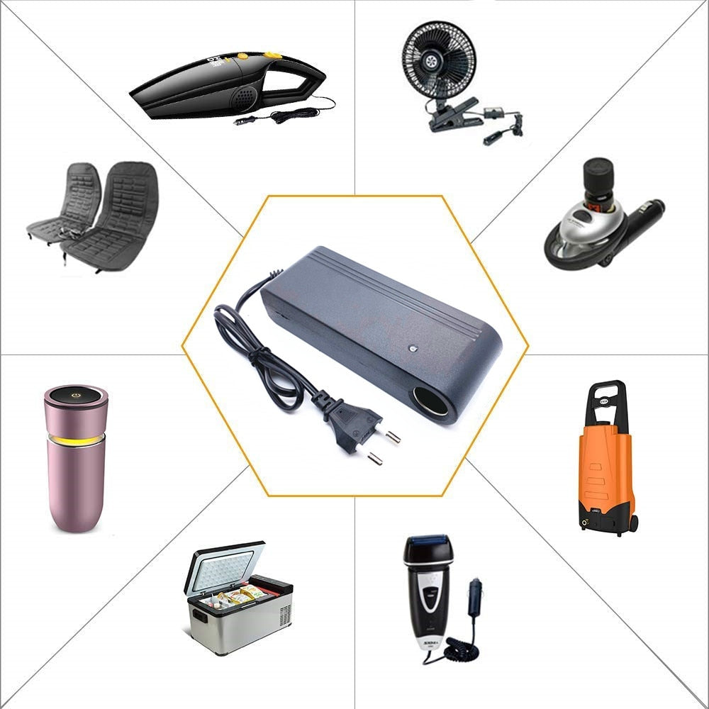 220V AC to 12V DC 5A 6A 8A EU Standard Plug Car Cigarette Lighter Charger Transformer Adapter Socket Car Electronic Devices - KiwisLove