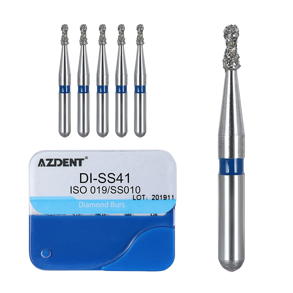 AZDENT 100pcs/20Boxes Dental Diamond Burs Drill for Teeth Porcelain Ceramics Composite Polishing High Speed Handpiece Dia.1.6mm - KiwisLove
