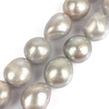 9-10mm Irregular Natural Freshwater Pearl Beads White Gray Loose Beads For Jewelry DIY Making Bracelet Ear Studs Accessories 15&quot; - KiwisLove