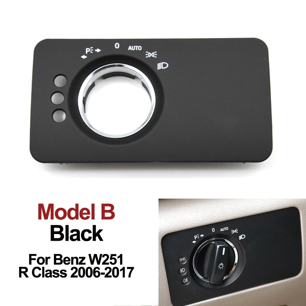 Car Interior Headlight Switch Button Panel Cover Trim Replacement For Mercedes Benz W251 R Class R300 R350 R400 R500 2005-2017 - KiwisLove
