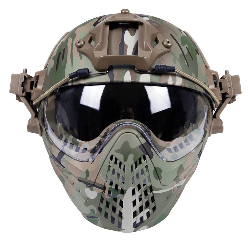 Tactical Helmet Military Airsoft Full Face Protection Helmet for Motorcycle Cycling Hunting Riding Outdoor Activities - KiwisLove
