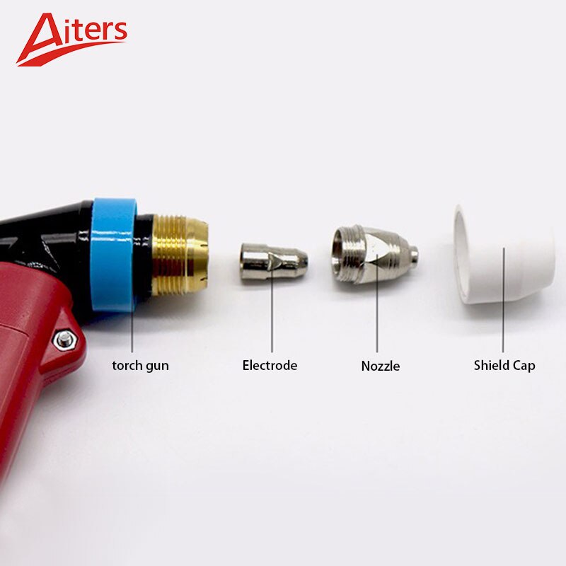 45PCS Air Plasma P80 Consumables Accessories Electrodes Nozzle and Ceramic Shield Cup 60A 80A 100A - KiwisLove