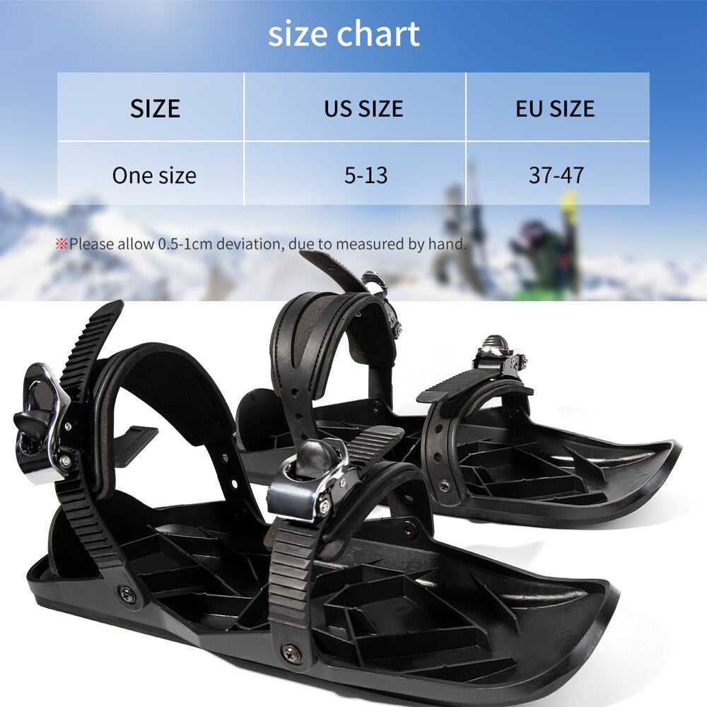 COPOZZ Winter Ski Skates Mini Portable Snow Shoes Adjustable Bindings Snow The Short Outdoor Travel Skiboard shoes - KiwisLove