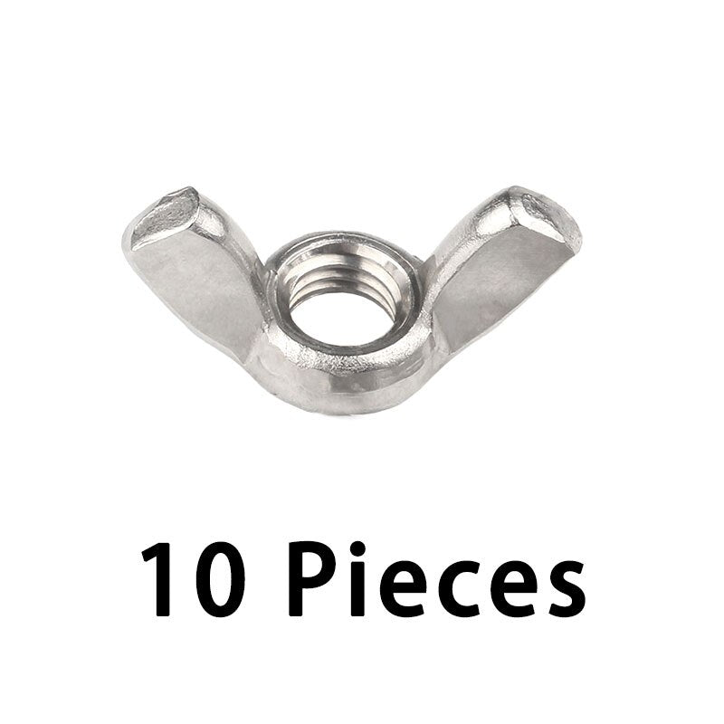 ZONSANTA Wing Nuts M3 M4 M5 M6 M8 M10 M12 304Stainless Steel Tighten Hand a Nut Butterfly Nut Ingot DIN315 Eye nuts - KiwisLove