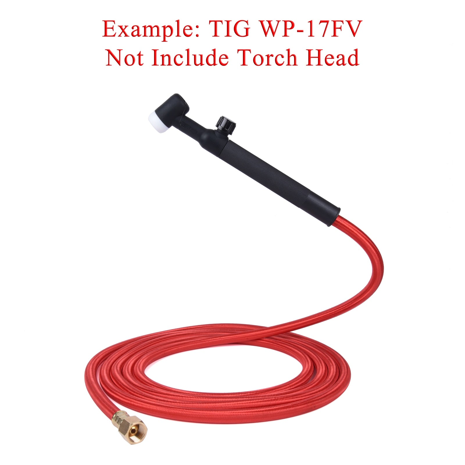 3.8/7.6m WP9 WP17 Series TIG Welding Torch Gas-Electric Integrated Red Soft Hose Cable Wires M16*1.5mm Connector - KiwisLove
