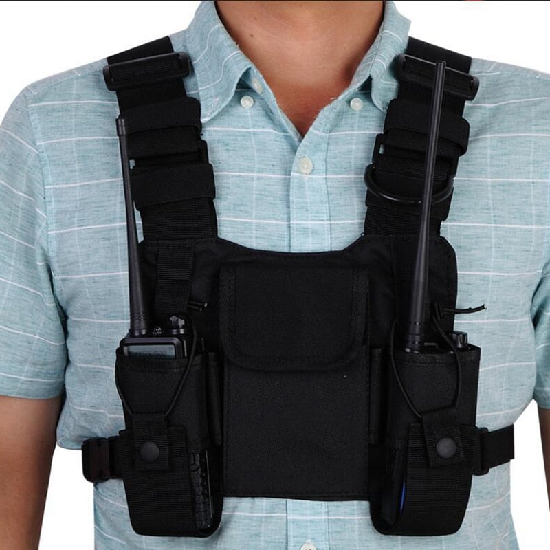 Universal Radio Harness Chest Rig Vest Two Way Radio Holster Holder for Men and Women Rescue Camping Hiking - KiwisLove