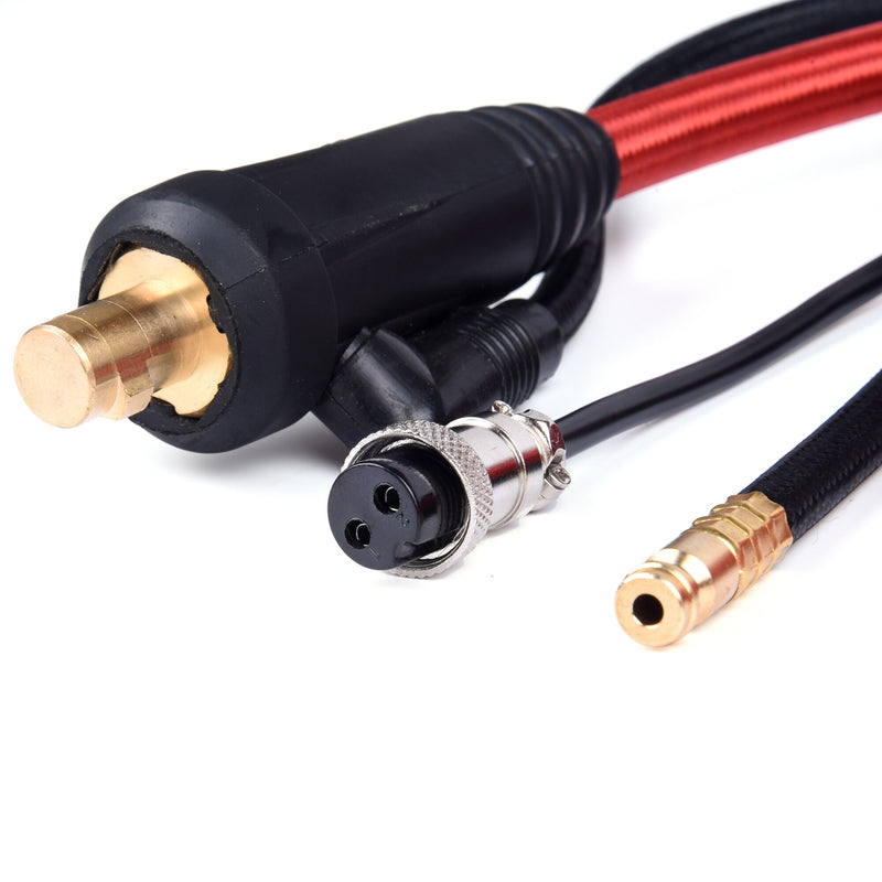 WP9 WP9FV WP9F TIG Welding Torch Gas-Electric Integrated Red Hose 4M 35-50 Euro Connector 13FT Air Cooled - KiwisLove
