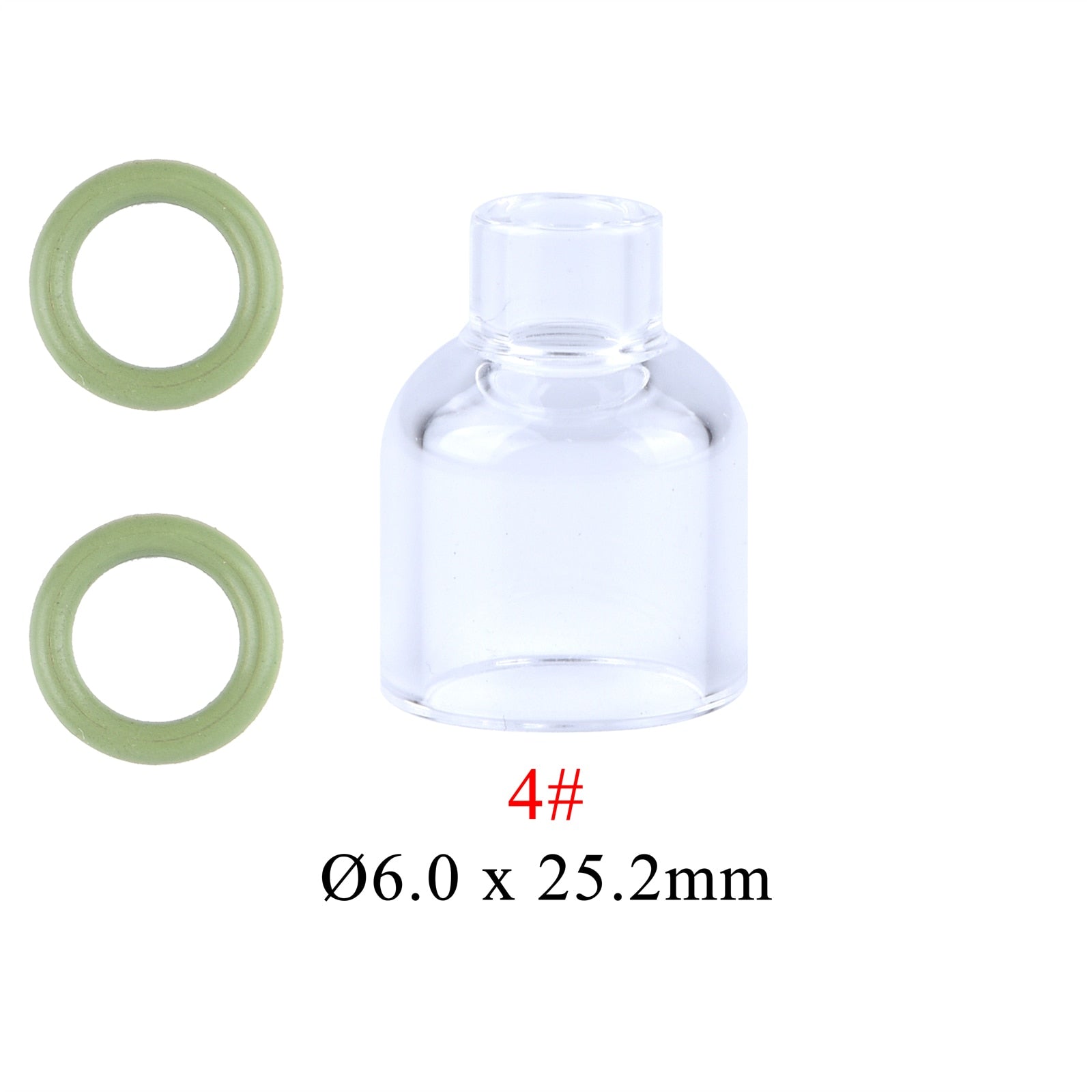 TIG High Temperature Glass Cups Visualize Glass Cup Temperature Resistant O-rings For WP9/17/18/20/26 Stubby Gas Lens Consumable - KiwisLove