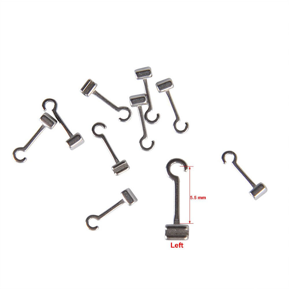 10Pcs/Pack Dental Crimpable Hooks Cross Tube Long Short Right/Left Stainless Steel Fixed on the Arch Wires - KiwisLove
